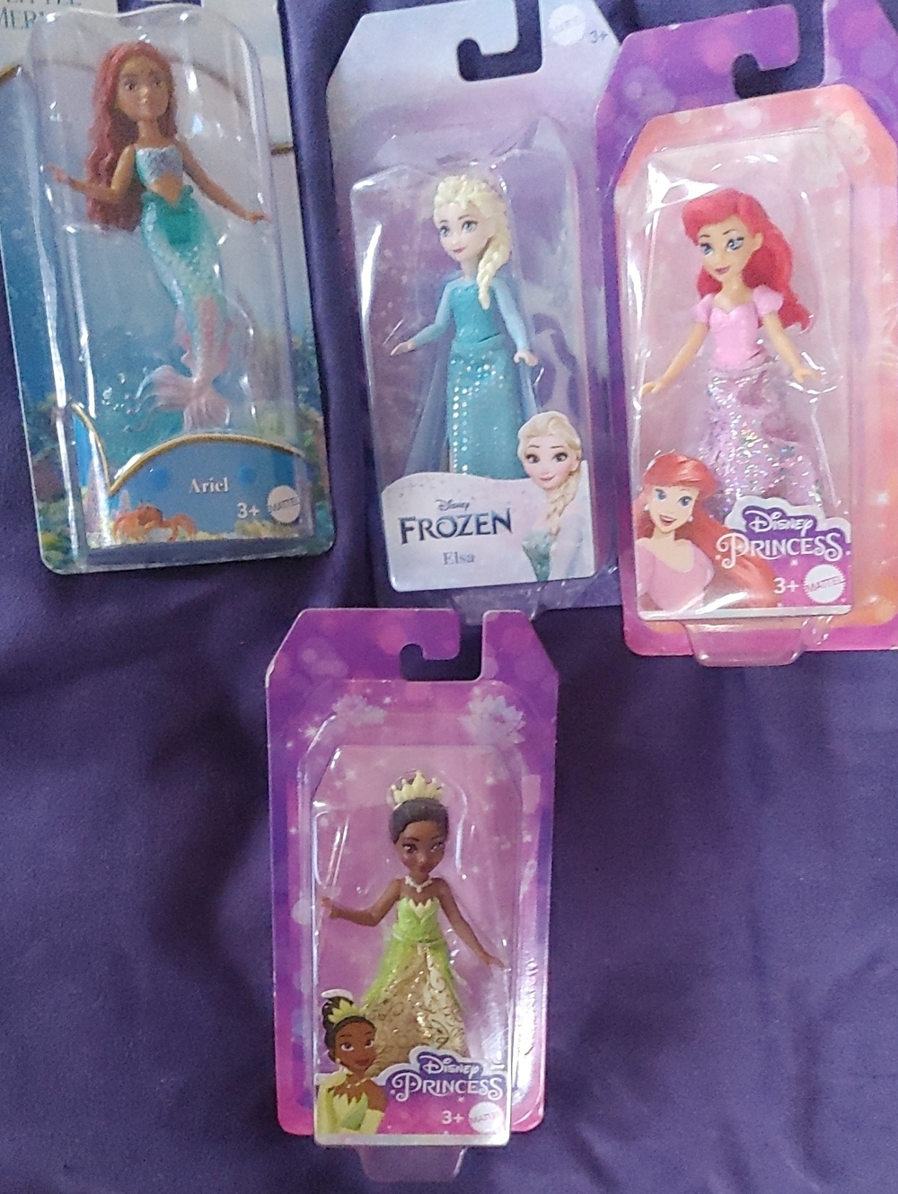 Disney Princess Mini Doll Pack - Pink, Teal, Green, Purple
